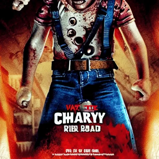 Prompt: Chucky versus The Evil Dead movie poster