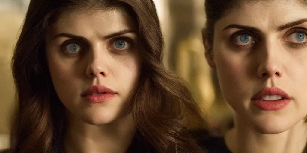 Prompt: Alexandra Daddario is the captain of the starship Enterprise in the new Star Trek movie