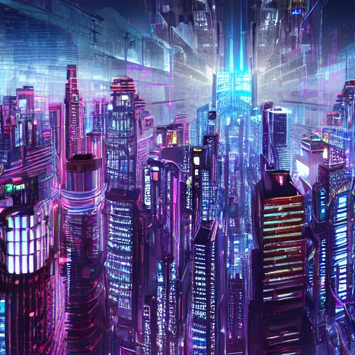 Prompt: this is an image of cyber city made for the gods