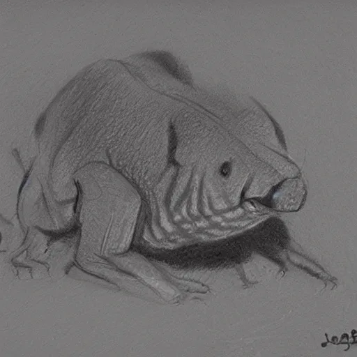 Prompt: petaurus breviceps, wildlife field sketch. petaurus breviceps charcoal field drawing, by john banovich