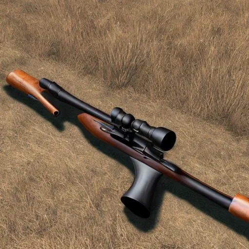 Image similar to realistic hunting rifle, medieval era, historical gun