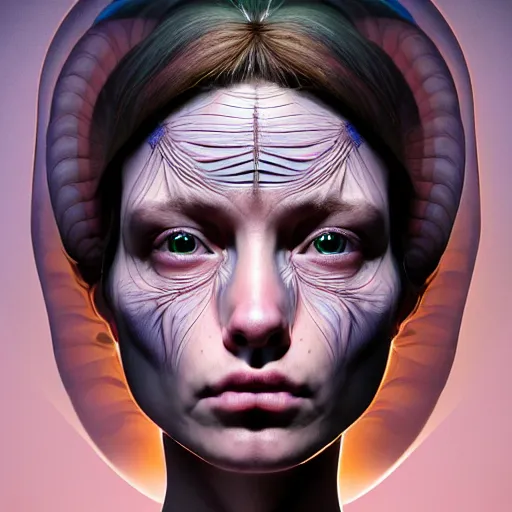 Image similar to Colour Caravaggio style Photography of Beautiful woman with highly detailed 1000 years old face wearing higly detailed sci-fi halo over her head designed by Josan Gonzalez. Many details . In style of Josan Gonzalez and Mike Winkelmann andgreg rutkowski and alphonse muchaand and Caspar David Friedrich and Stephen Hickman and James Gurney and Hiromasa Ogura. volumetric natural light