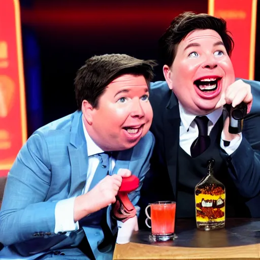 Prompt: Michael mcintyre being eaten by a snail