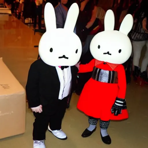 Image similar to Gerard Way meeting Miffy-Miffy Bon-Bon the Bunny Girl