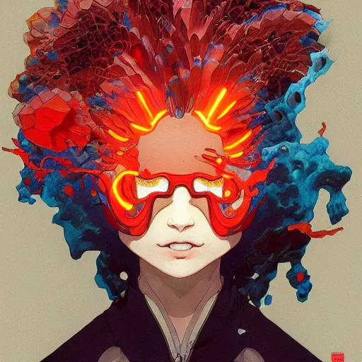 Prompt: prompt : magma character portrait soft light painted by james jean and katsuhiro otomo and erik jones, inspired by evangeleon anime, smooth face feature, intricate oil painting, high detail illustration, sharp high detail, manga and anime 1 9 9 9