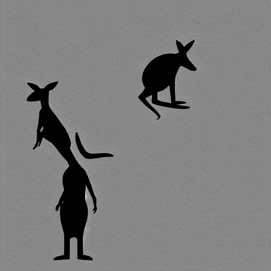 Image similar to spy kangaroo, in a strict suit, avatar image, digital art, minimalism