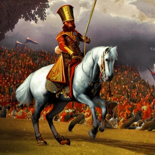 Prompt: Photo of Russian Tsar Nicholas 2 riding a dragon from game of thrones, photorealism,