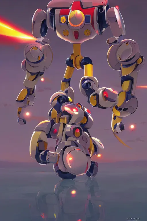 Image similar to metabots medabots medarotto medarot robot minimalist comics, behance hd by jesper ejsing, by rhads, makoto shinkai and lois van baarle, ilya kuvshinov, rossdraws global illumination ray tracing hdr radiating a glowing aura