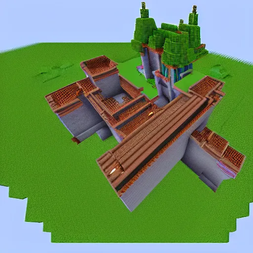 Prompt: a castel in minecraft with shaders