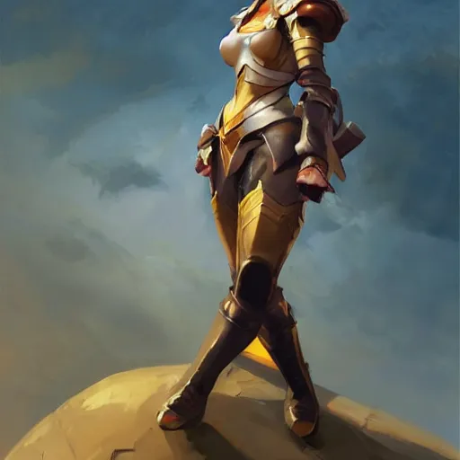 Image similar to greg manchess portrait painting of partially armored sallya from fire emblem as overwatch character, medium shot, asymmetrical, profile picture, organic painting, sunny day, matte painting, bold shapes, hard edges, street art, trending on artstation, by huang guangjian and gil elvgren and sachin teng