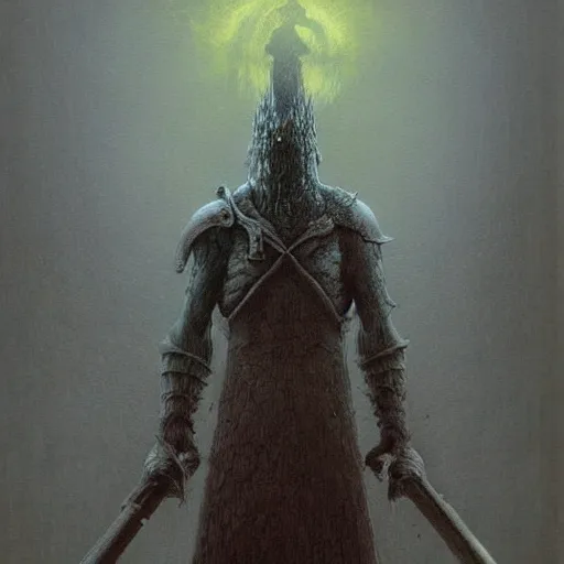 Prompt: super mario as a dark souls boss by zdzisław beksiński