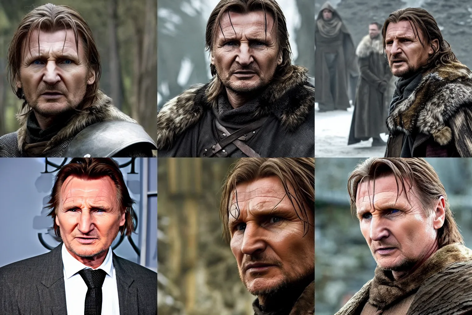 Prompt: Liam Neeson as Ned Stark