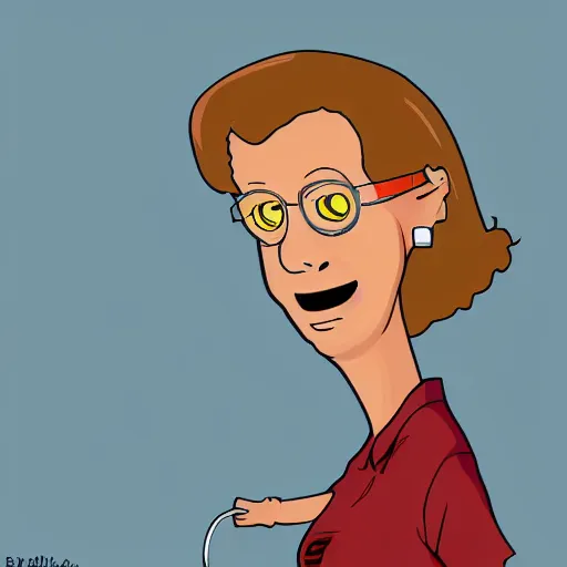 Prompt: Nancy Gribble from King of the Hill, digital art