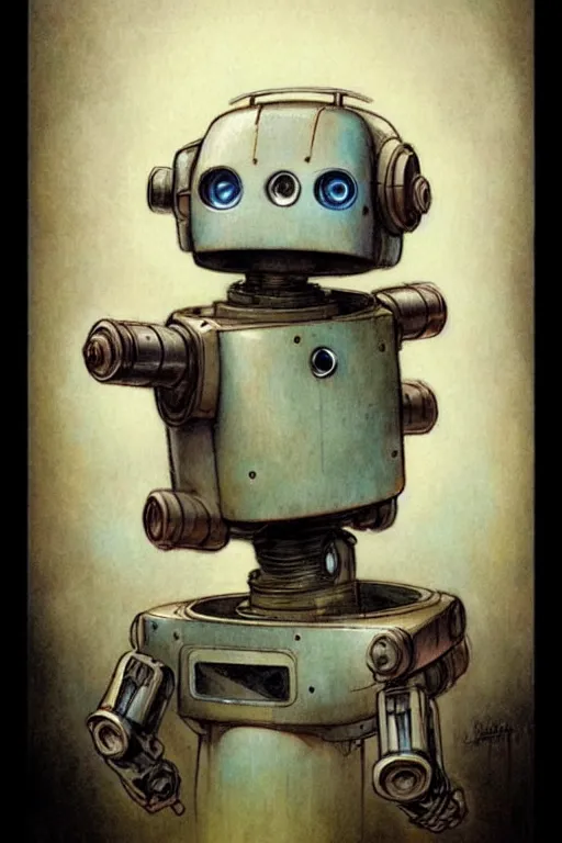 Prompt: ( ( ( ( ( 1 9 5 0 s robot. muted colors. ) ) ) ) ) by jean - baptiste monge!!!!!!!!!!!!!!!!!!!!!!!!!!!!!!