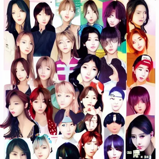 Prompt: portrait of all known kpop girls combined into one average and balanced face, treading artist on artstation