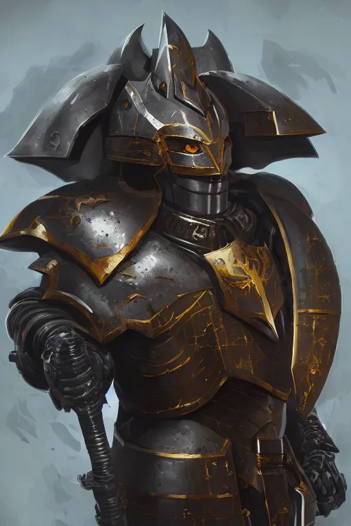 Prompt: armor portrait heros batman warhammer 4 0 k horus heresy fanart - the primarchs emperor by johannes helgeson animated with vfx concept artist & illustrator global illumination ray tracing hdr fanart arstation zbrush central hardmesh 8 k octane renderer comics stylized