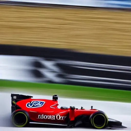 Image similar to a ford fiesta racing in formula one