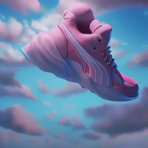 Image similar to puma puffy clouds, james jean style, vfx art, unreal engine render, claymation style, colourful, volumetric light, digital painting, digital illustration, dramatic light,