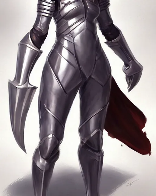 Prompt: concept art of a futurstic knight, wearing tight slim futurstic clothing. character sheet, whole body, whole figure, character design, reference model sheet, by wlop and artgerm | | cute - fine - fine details by stanley artgerm lau, wlop, rossdraws, and sakimichan, trending on artstation, brush strokes