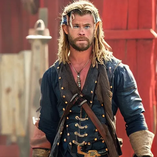 Prompt: chris hemsworth as a pirate