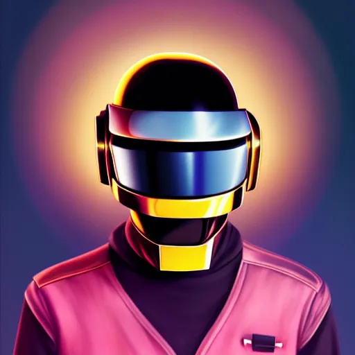 Prompt: a portrait of Daft Punk, art by lois van baarle and loish and ross tran and rossdraws and sam yang and samdoesarts, digital art, highly detailed, intricate, sharp focus, Trending on Artstation HQ, deviantart, unreal engine 5, 4K UHD image