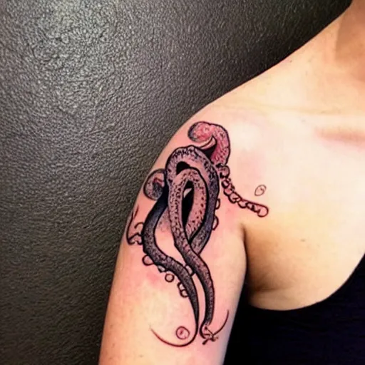 Image similar to surreal octopus tattoo
