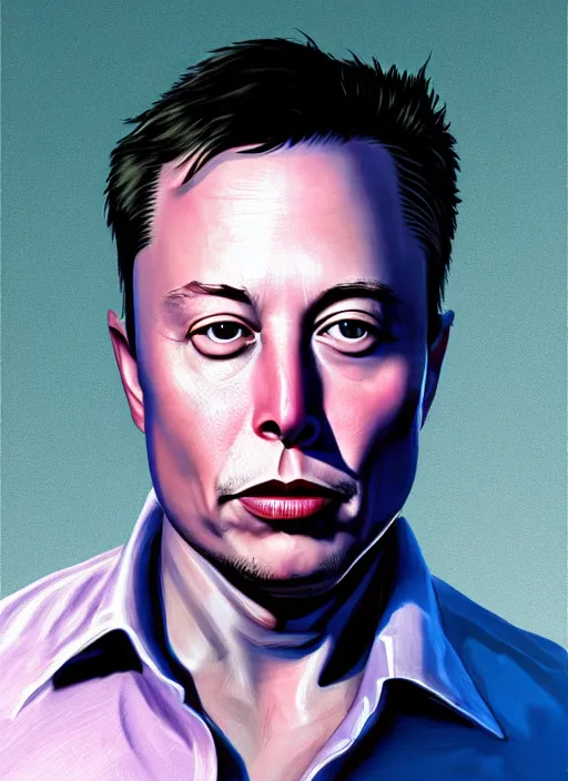 Image similar to highly detailed portrait elon musk gta vice city art, unreal engine, fantasy art by stephen bliss