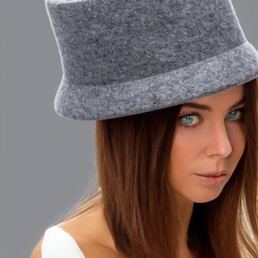 Prompt: a brimless, grey felt hat that looks exactly like a simple king's crown