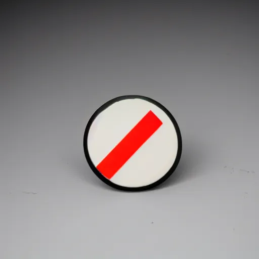 Image similar to a photo of a retro 1 9 6 0 s minimalistic clean fire warning label enamel pin, no text, studio lighting, behance