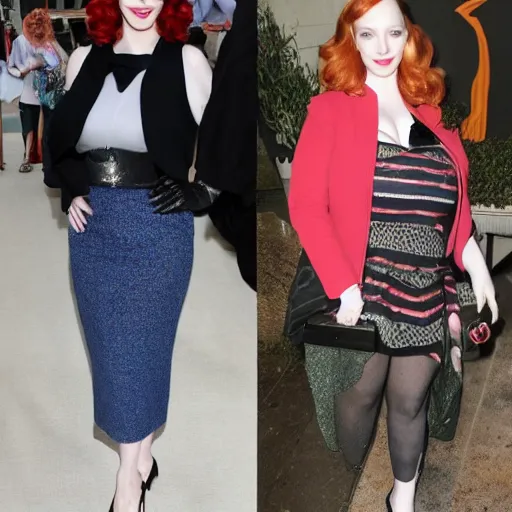 Image similar to christina hendricks with lady socks,