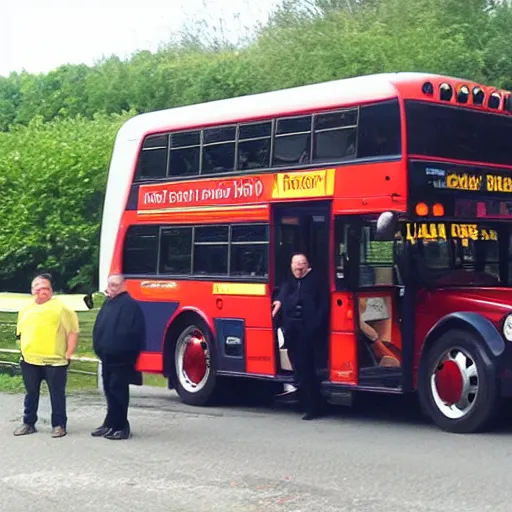 Image similar to henry the 8th as a bus driver