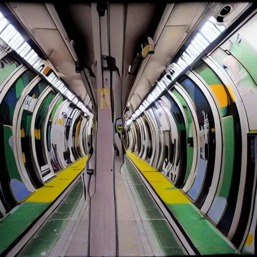 Prompt: « a graffiti on a parisian subway car »