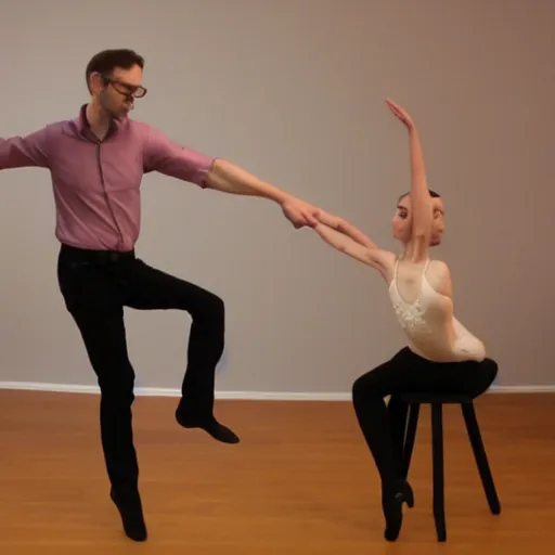 Prompt: 3 d printer guy josef prusa as a ballerina