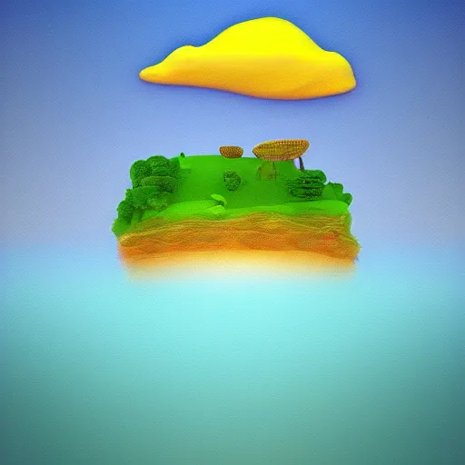 Image similar to blue floating island cartoon app background artwork, digital art, award winning