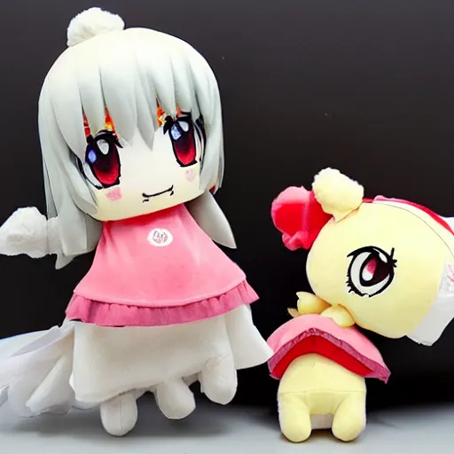 Prompt: cute fumo plush of a girl brandishing a knife, anime girl, weapon