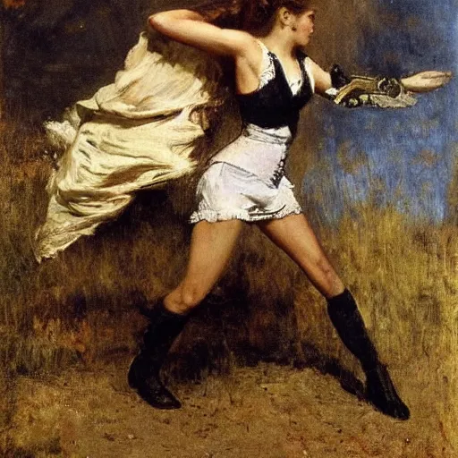 Image similar to action heroine by alfred stevens