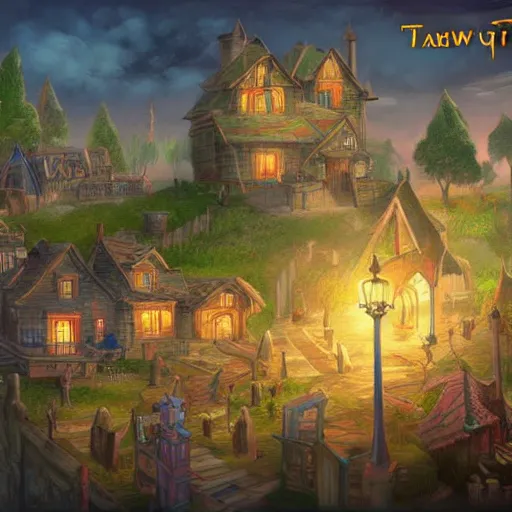 Image similar to fantasy town, game concept art, illustration,