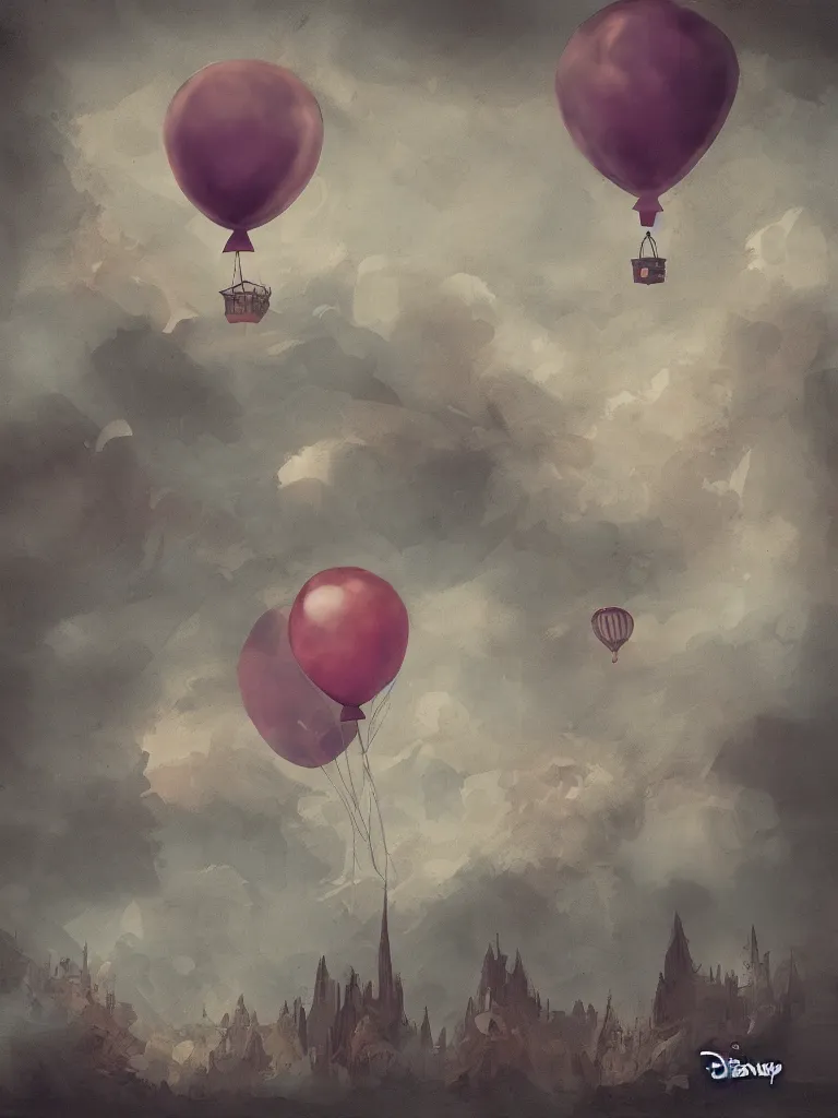 Image similar to balloon by disney concept artists, blunt borders, rule of thirds