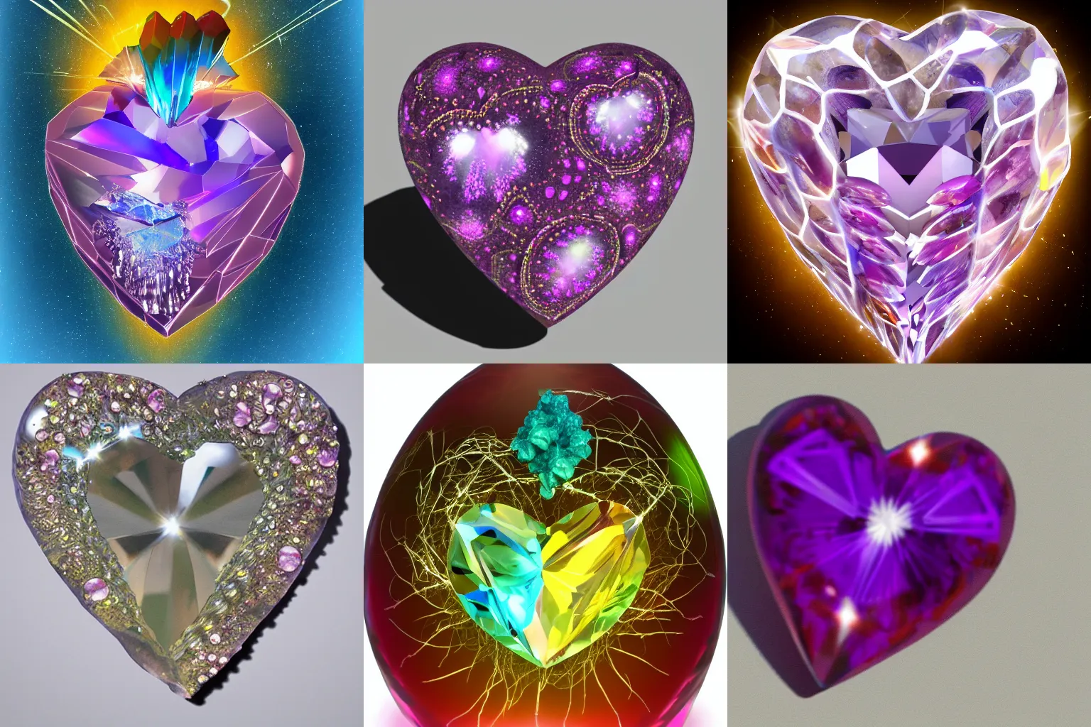 Prompt: crystal heart with a blooming core, hyper realistic