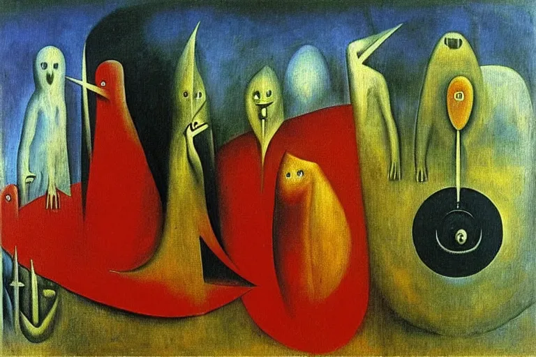 Image similar to inflation, money and supply chain hurting global population, abstract oil painting by leonora carrington, by max ernst