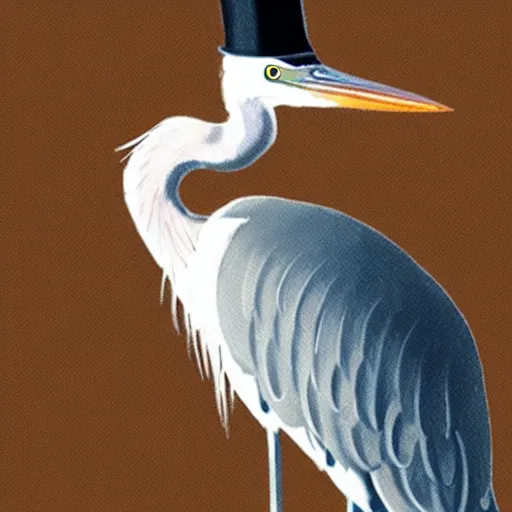 Image similar to a heron as sherlock holmes