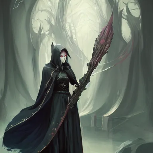 Image similar to hooded priestess of emo teen thot, by charlie bowater, peter mohrbacher, loish, trending on artstation, concept art