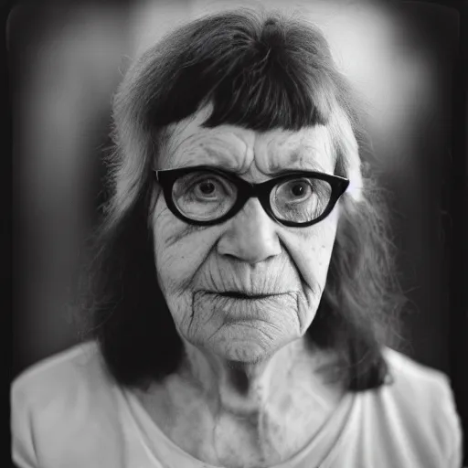 Image similar to photo of Leslie by Diane Arbus, extreme closeup, black and white, high contrast, Rolleiflex, 55mm f/4 lens