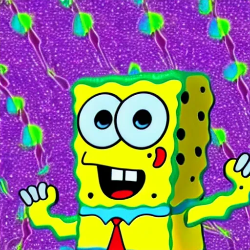 Image similar to psychedelic SpongeBob hd