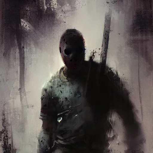 Image similar to jason friday the 1 3 th by jeremy mann