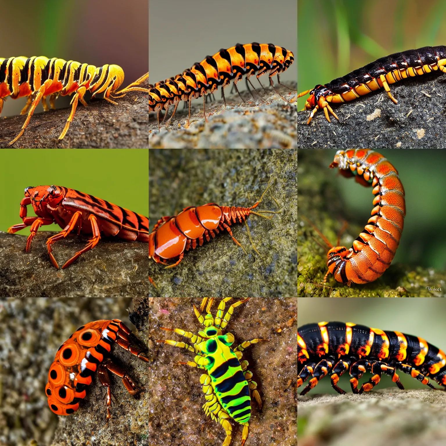 Prompt: a caterpillar-lobster, wildlife photography