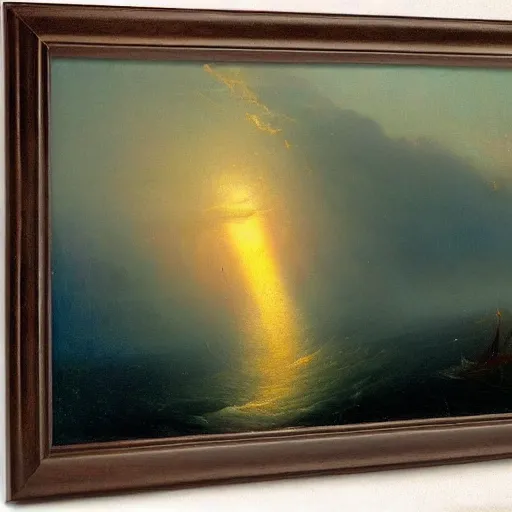 Image similar to tornado on the river, top view, sunset, by ivan aivazovsky,