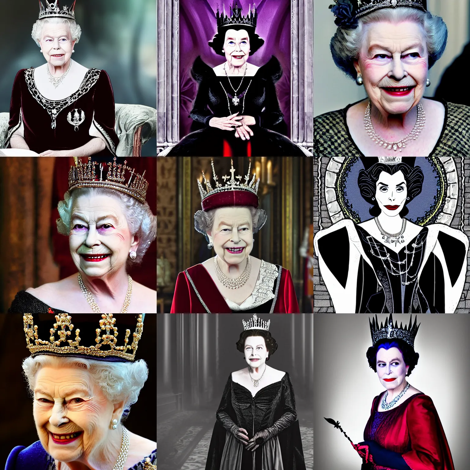 Prompt: evil Queen Elizabeth