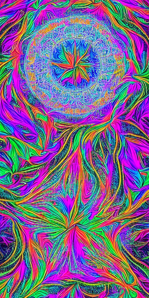 Prompt: vibrant chromatic crystal psychedelic plant ritual cymatics intricate highly detailed symmetrical mandelbulber fractal, cinematic poster colorful and vivid pattern