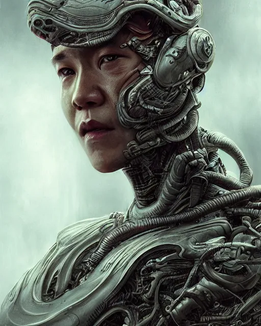 Image similar to realistic portrait beautiful detailed matte painting of cinematic movie scene jet li mutate into cyborg snake. horror, created by gustave dore and greg rutkowski, high detailed, smooth draw, synthwave neon retro, intricate, realistic proportions, dramatic lighting, trending on artstation.